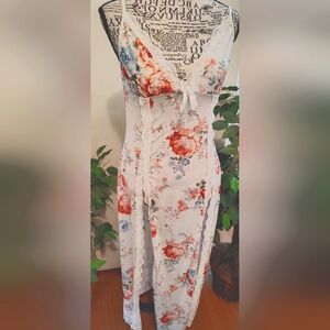 Floral Maxi Dress with Lace Detail